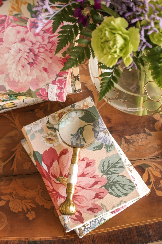 Cahier tissu fleurs anglaises - Maison Célestine