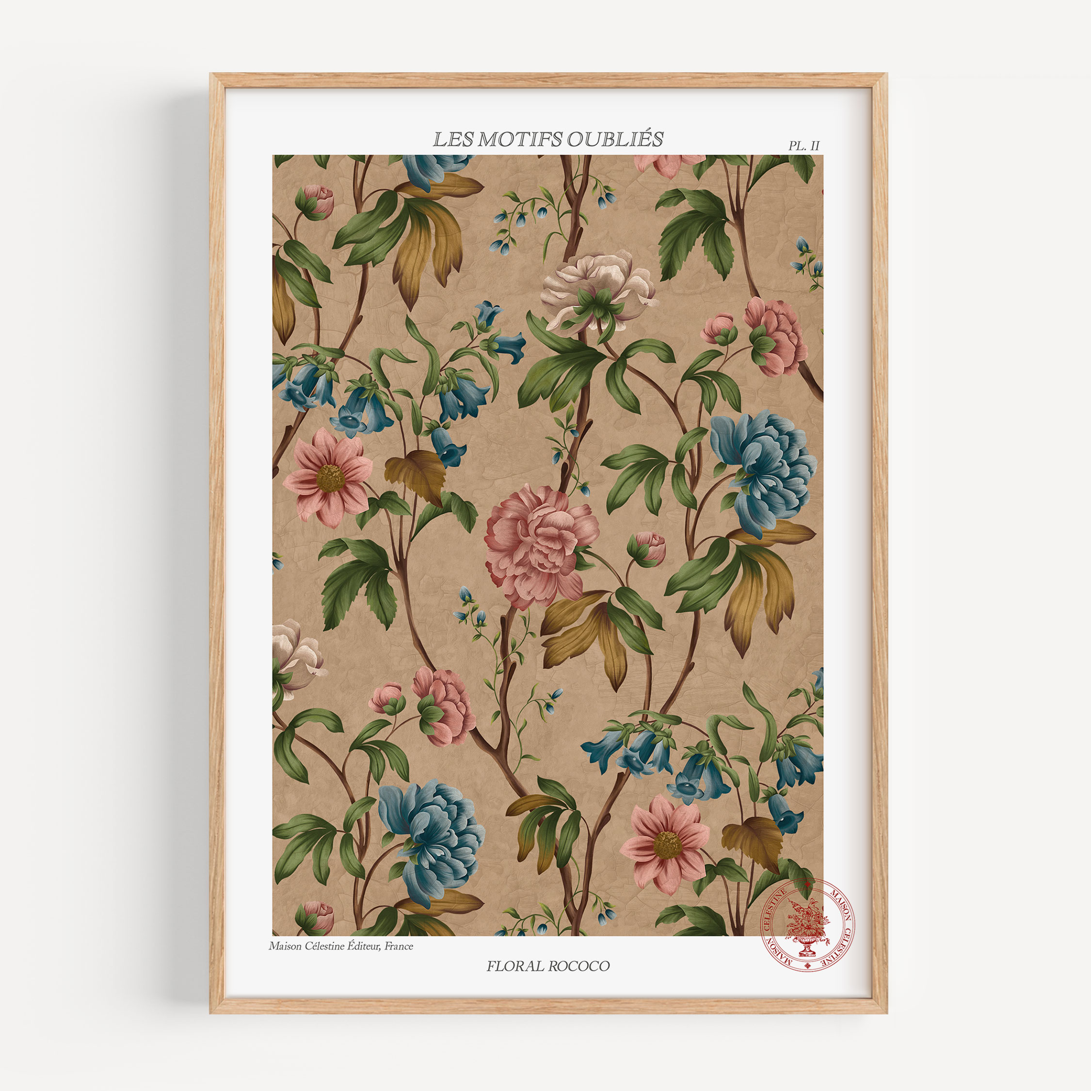 Affiche Motif Oublié N°2 - Floral Rococo - Maison Célestine