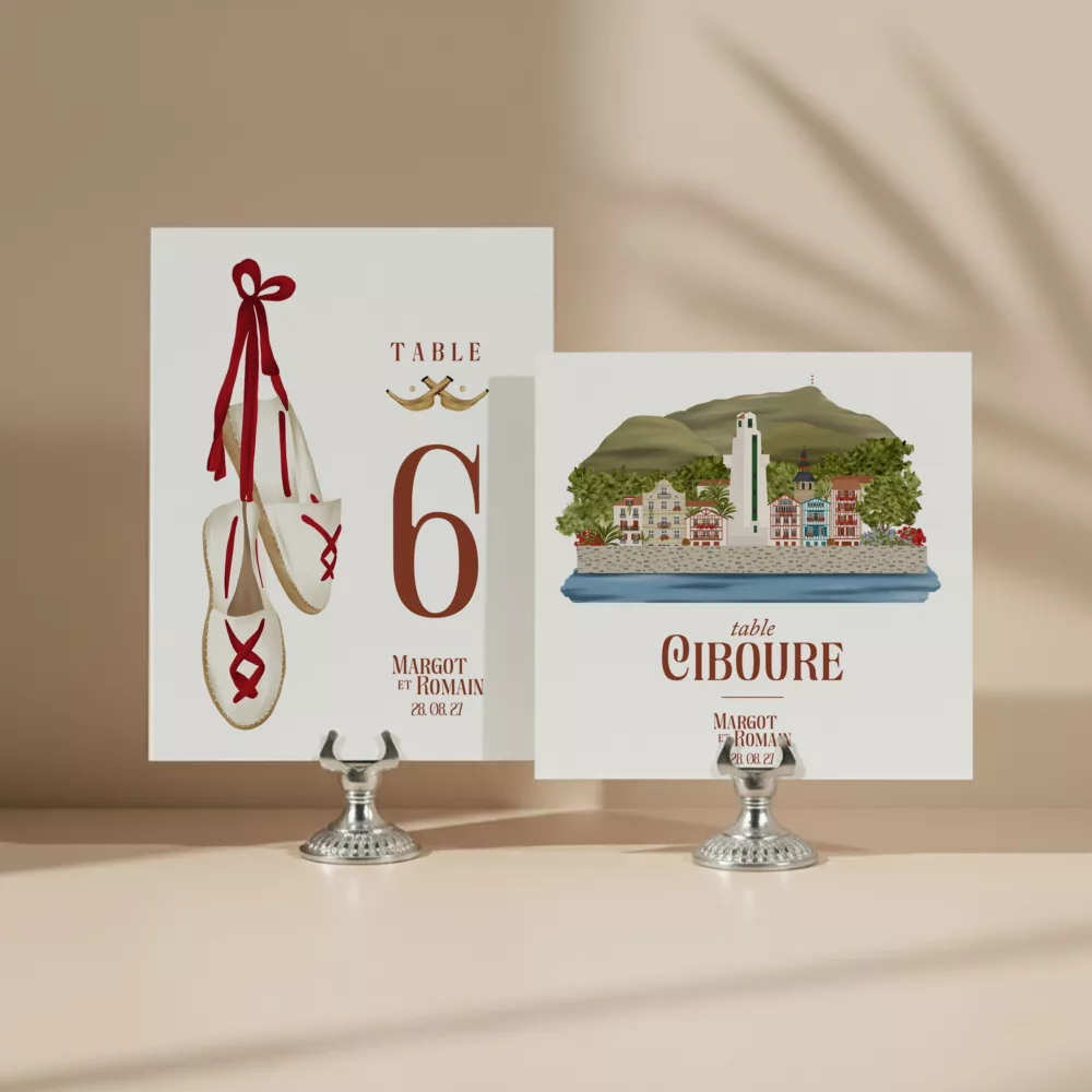 Numéro de table mariage Pays Basque – Collection Pays Basque