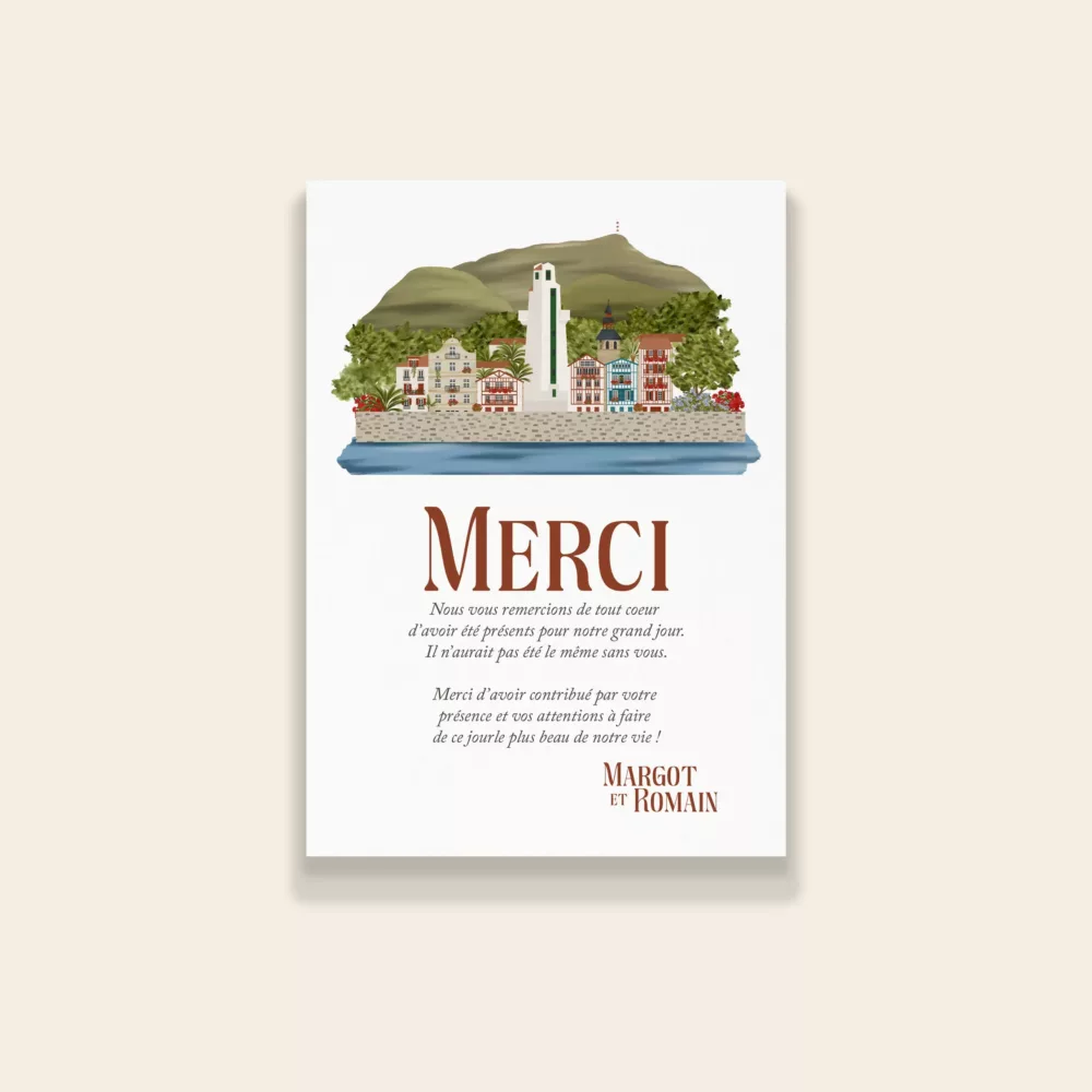 Remerciements Mariage Pays-Basque - Maison Célestine