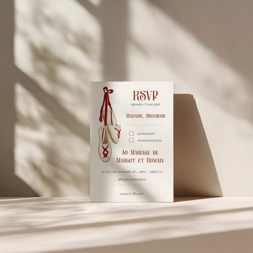 Carton réponse de mariage Pays Basque - Maison Célestine