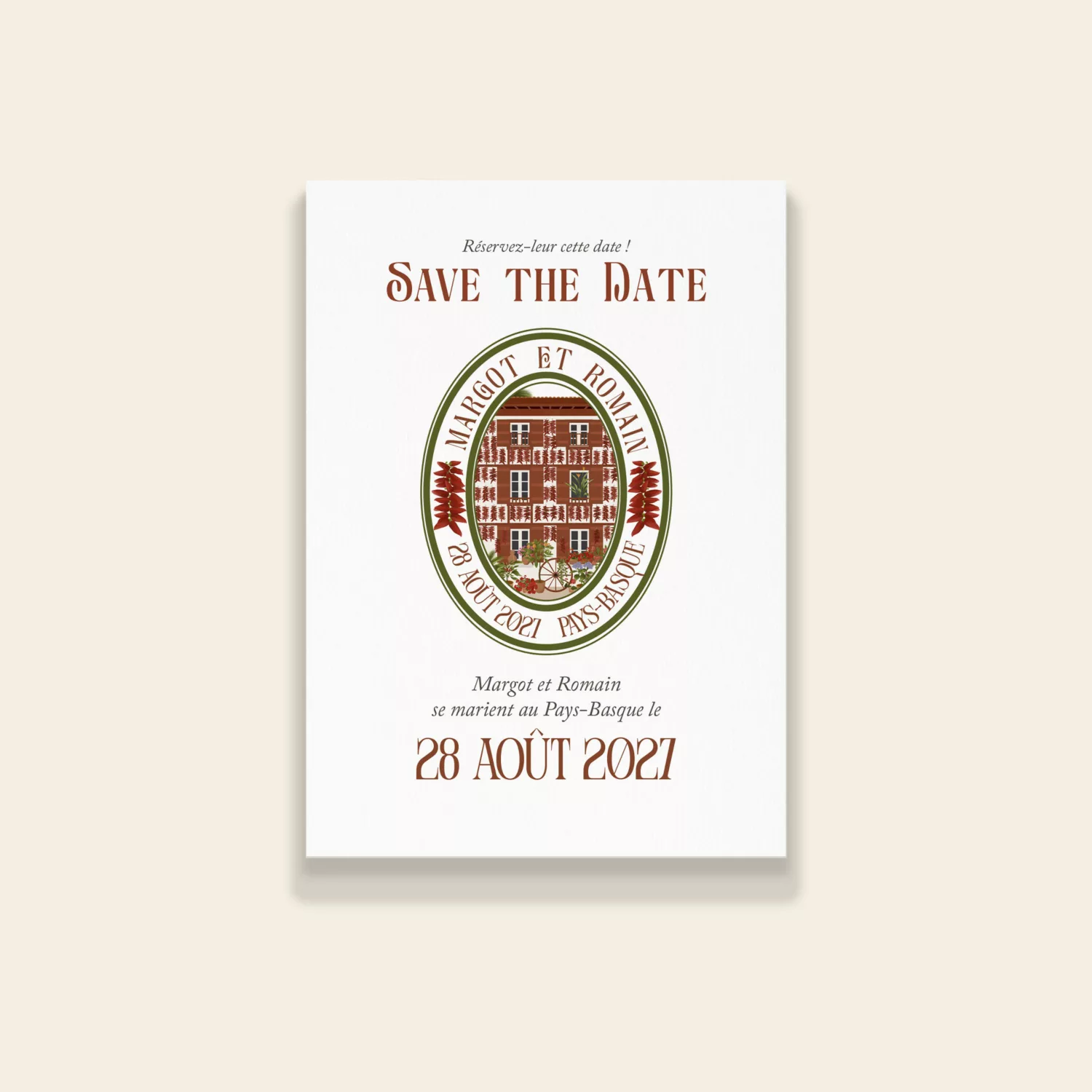 Save the Date de mariage Pays-Basque - Maison Célestine