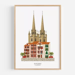 Affiche Cathédrale de Bayonne - Maison Célestine