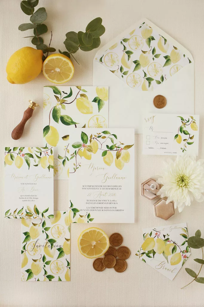 Faire-part de mariage Citrons