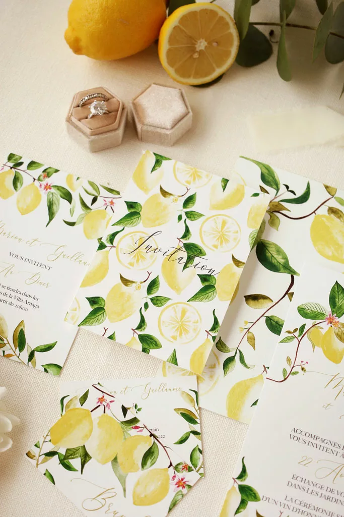 Faire-part de mariage Citrons