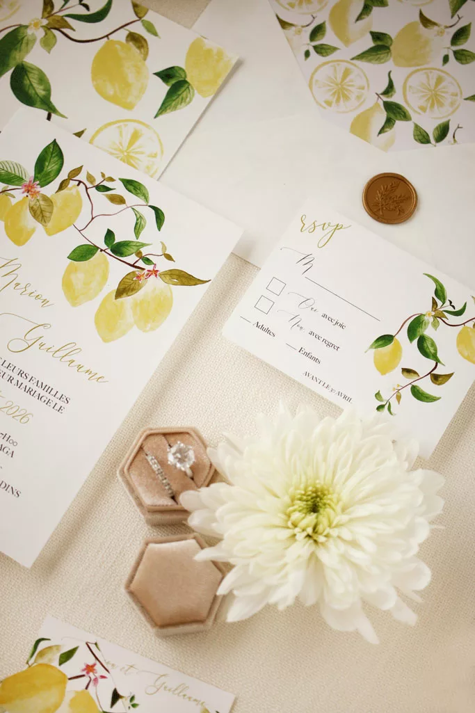 Faire-part de mariage Citrons