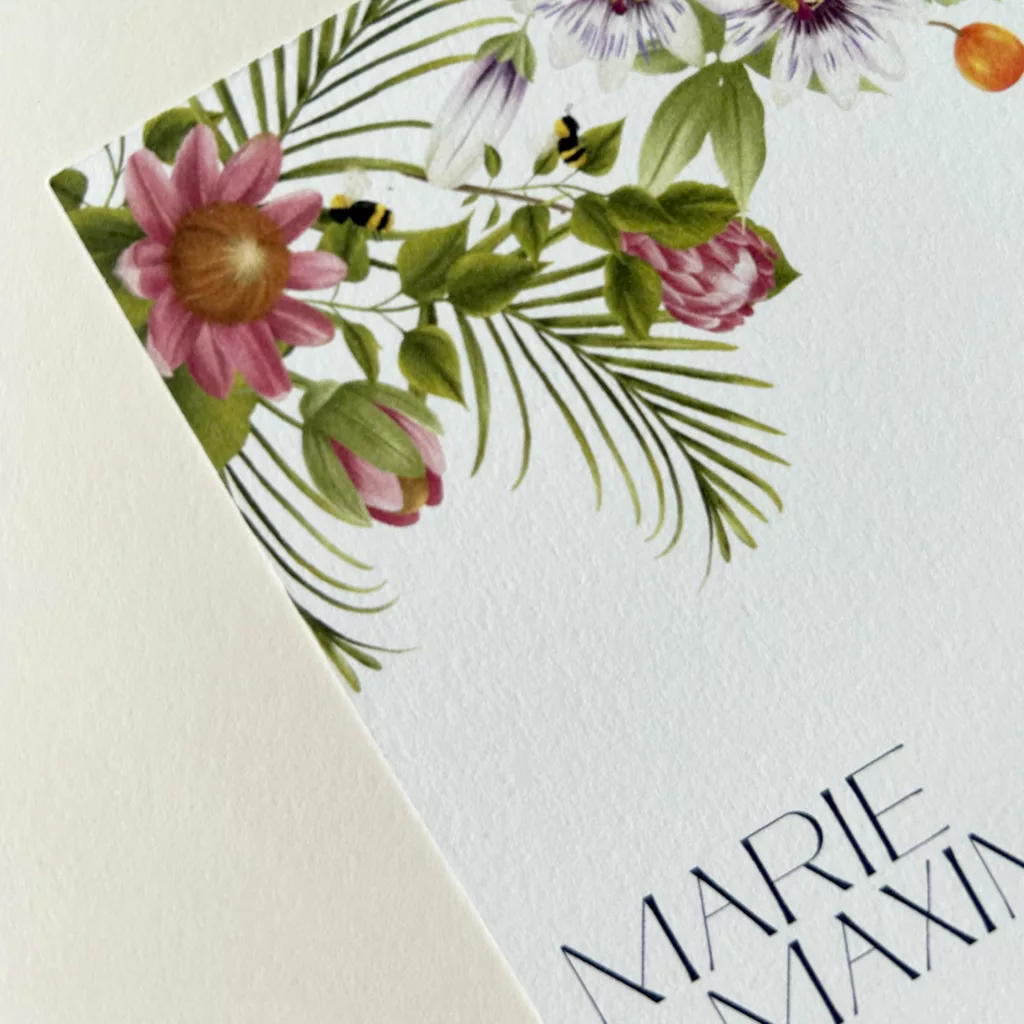 Papier pour faire-part mariage, guide d'impression et options de finitions