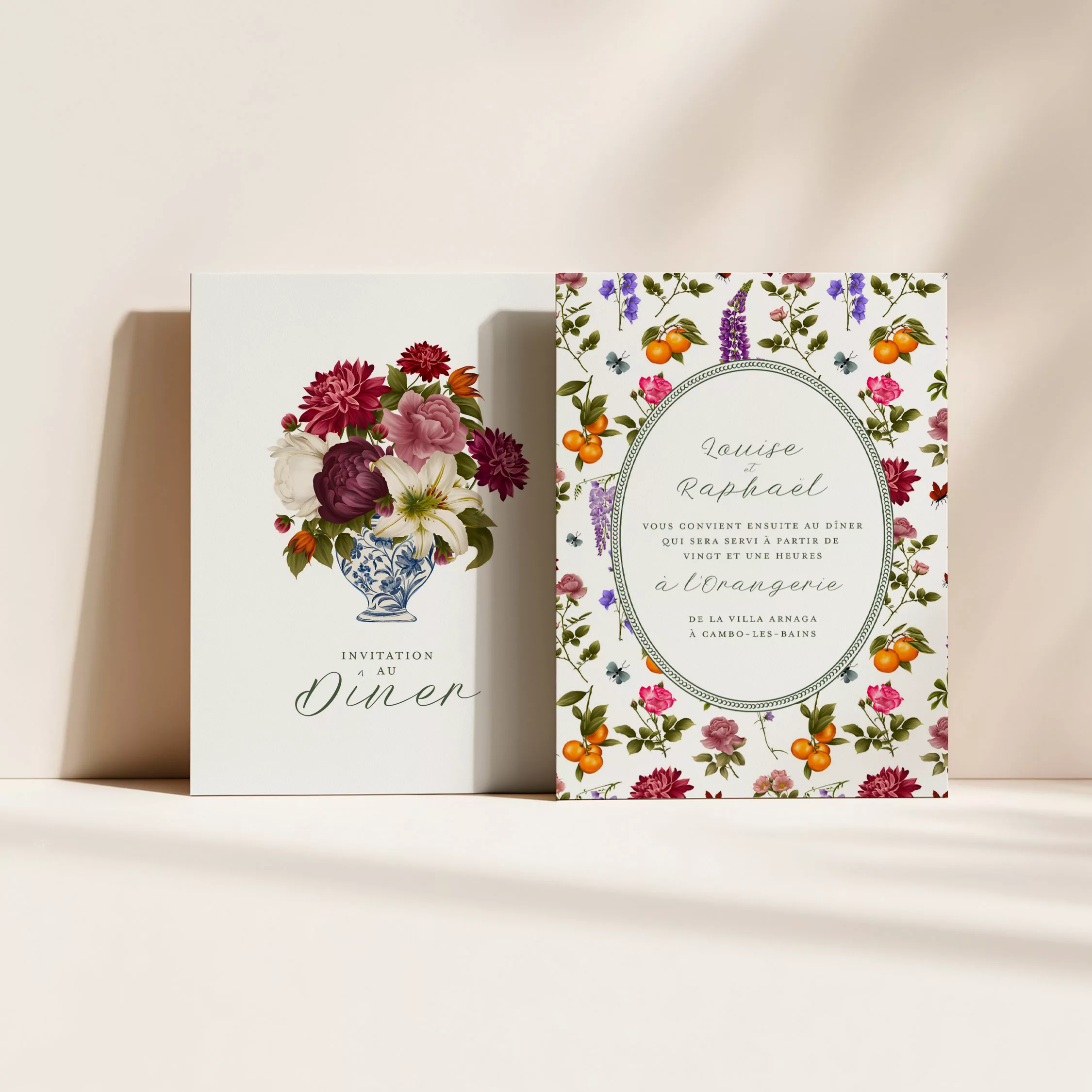 Carton dîner de mariage Sérénade Botanique II - Maison Célestine