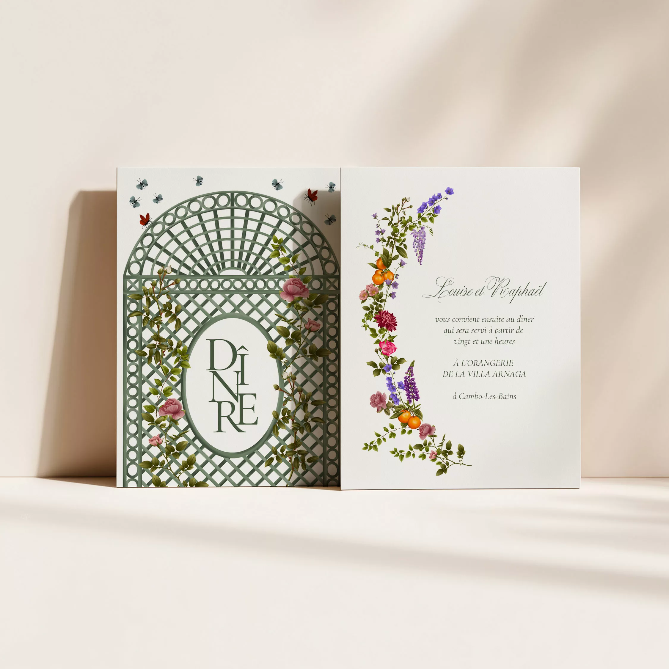 Carton dîner de mariage Sérénade Botanique - Maison Célestine