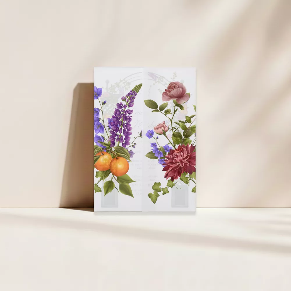 pochette calque invitation mariage botanique