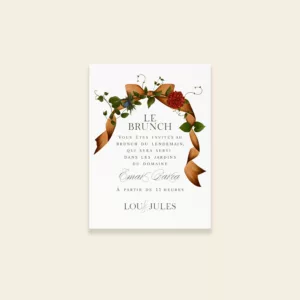 Carton brunch mariage automnal – Collection Songes d’Automne, Maison Célestine