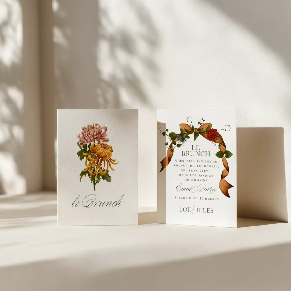 Carton brunch de mariage Songes d'Automne - Maison Célestine