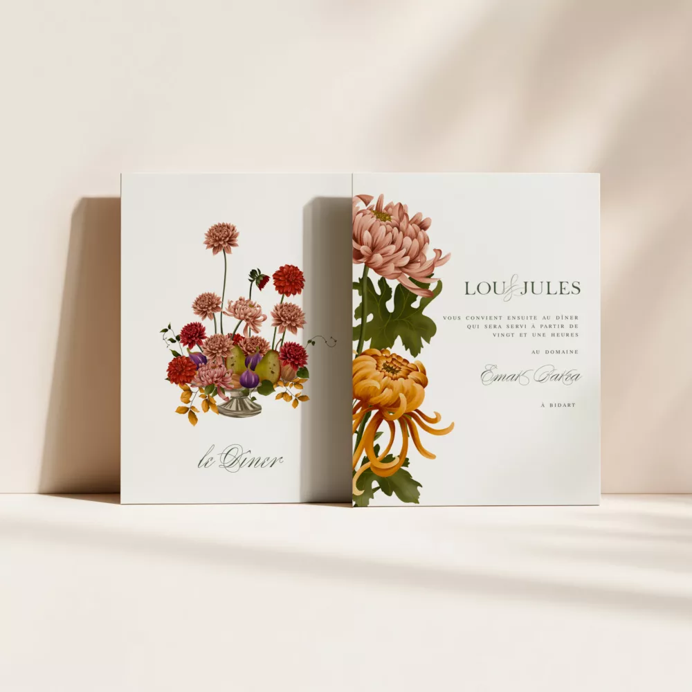 Invitation dîner de mariage Songes d'Automne - Maison Célestine