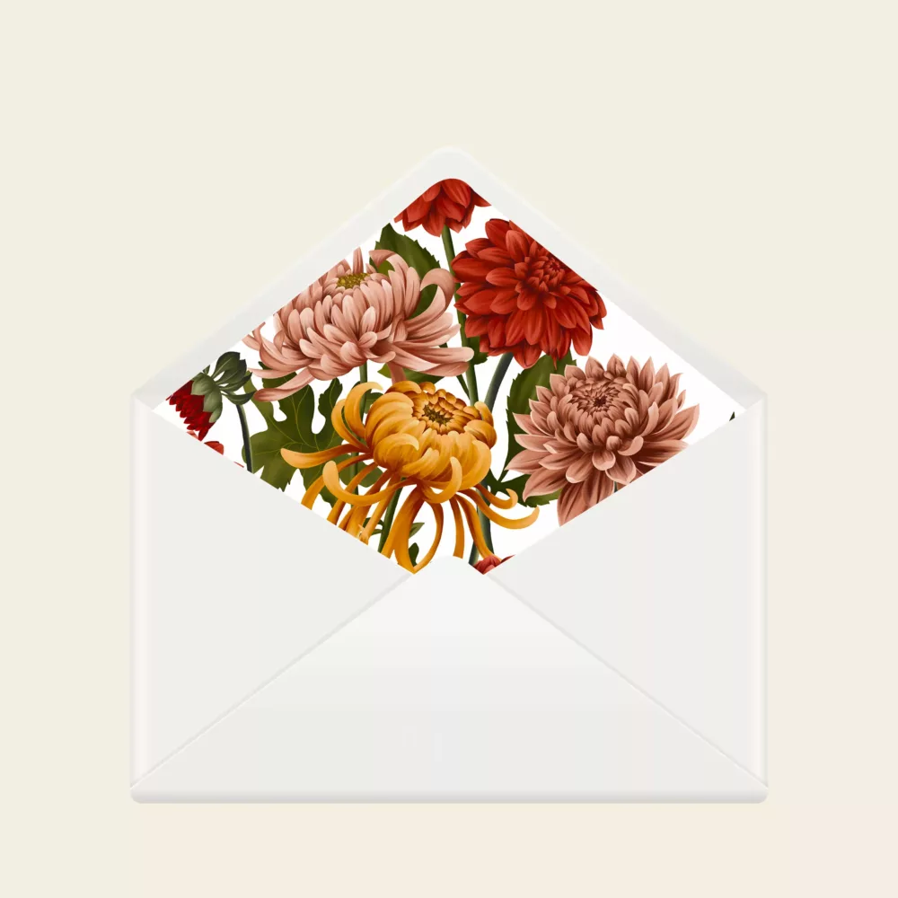 Doublure d’enveloppe automnale – Collection Songes d’Automne, Maison Célestine