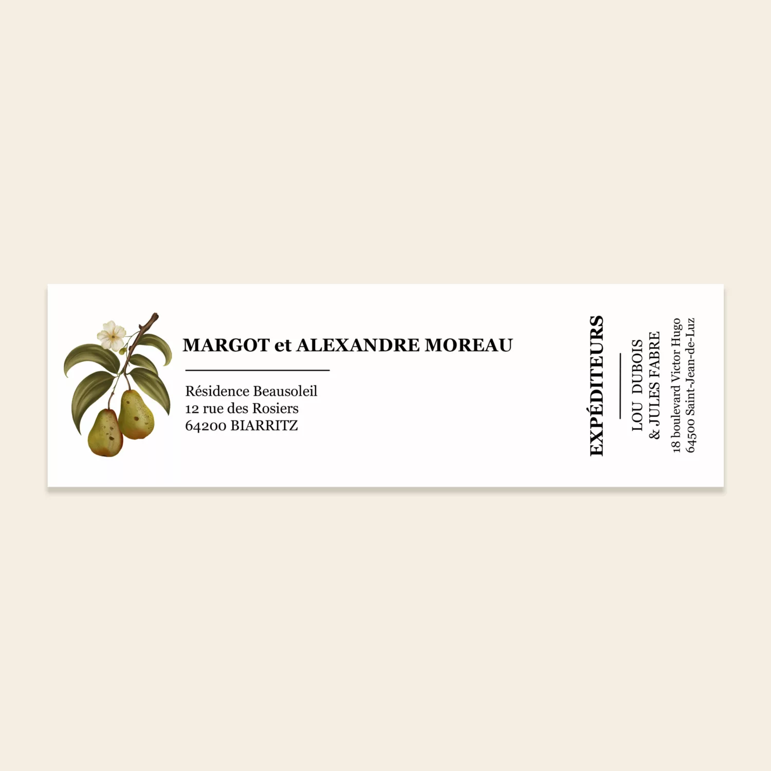 Etiquette adresse mariage automnal – Collection Songes d’Automne, Maison Célestine