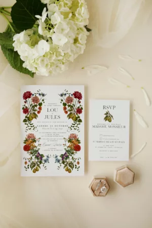 Carton réponse mariage automnal – Collection Songes d’Automne, Maison Célestine
