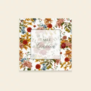Nom et numéro de table mariage automnal – Collection Songes d’Automne, Maison Célestine
