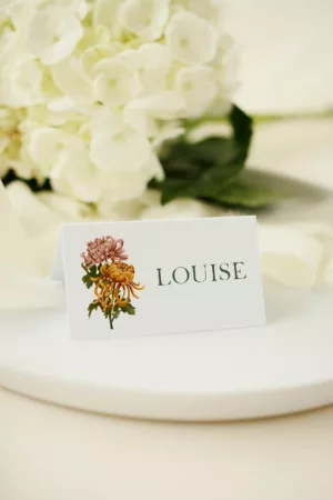 Marque-place mariage automnal – Collection Songes d’Automne, Maison Célestine