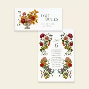 Plan de table mariage automnal – Collection Songes d’Automne, Maison Célestine