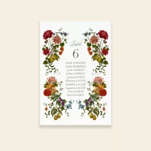 Plan de table mariage automnal – Collection Songes d’Automne, Maison Célestine