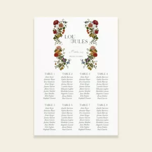 Plan de tables mariage automnal – Collection Songes d’Automne, Maison Célestine