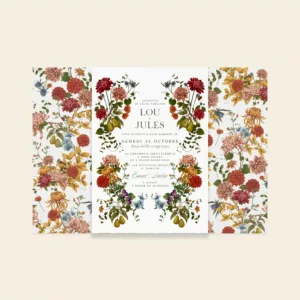 Pochette calque mariage automnal – Collection Songes d’Automne, Maison Célestine