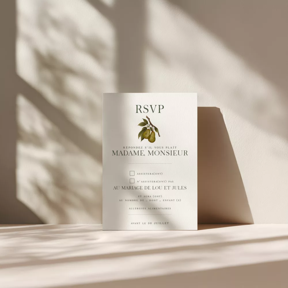 Carton réponse de mariage Songes d'Automne - Maison Célestine