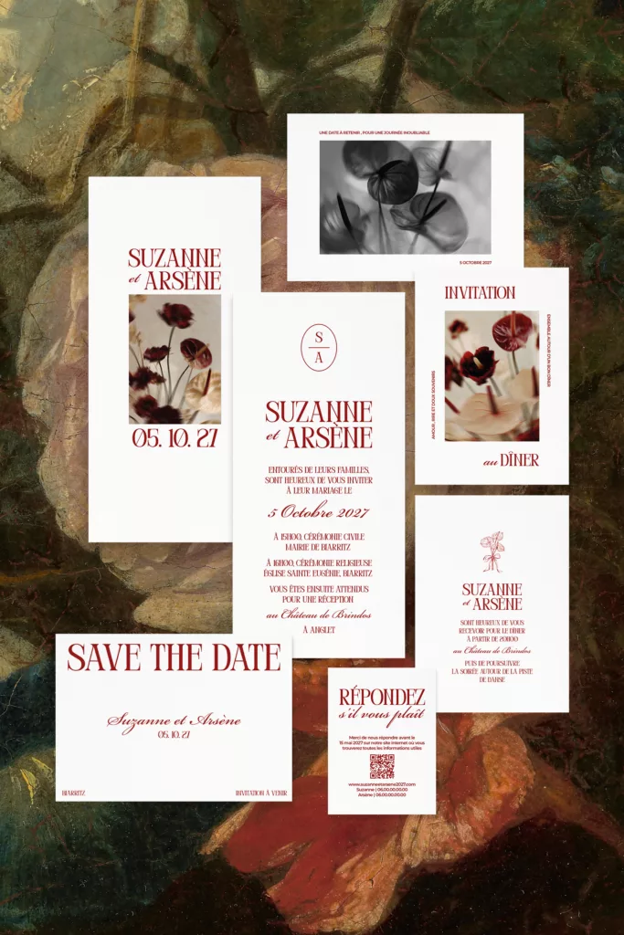 Collection de papeterie de mariage Anthurium - Maison Célestine