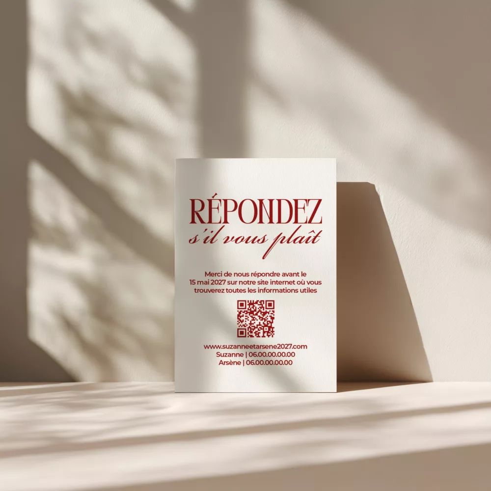 Carton réponse de mariage Anthurium - Maison Célestine