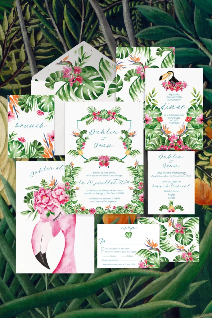 Papeterie de mariage Tropical Pop - Maison Célestine