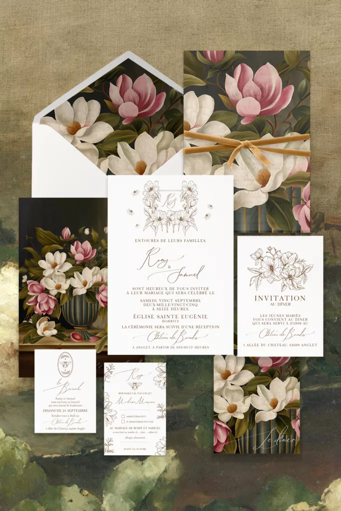 Papeterie de mariage Magnolia Antica - Maison Célestine