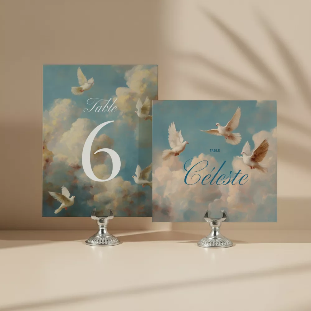 Numéro/Nom de table de mariage Sixtine - Maison Célestine