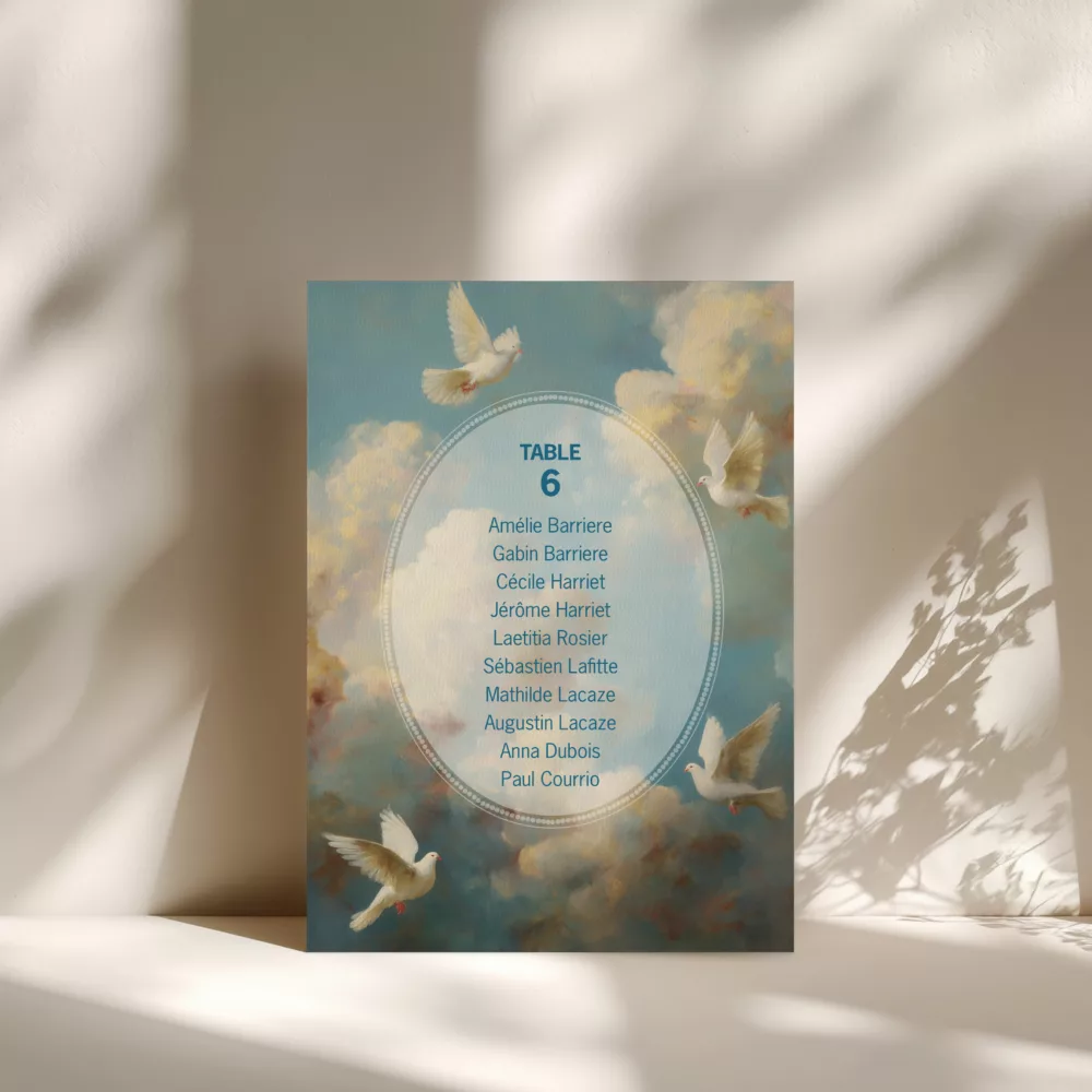 Plan de table de mariage Sixtine - Maison Célestine