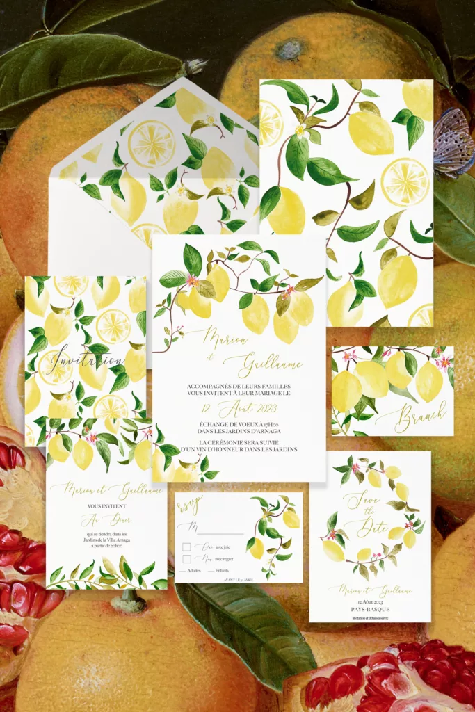 Papeterie de Mariage Un Amour de Citron - Maison Célestine