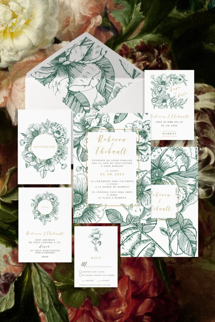 Collection de papeterie de mariage Vintage Bloom - Maison Célestine