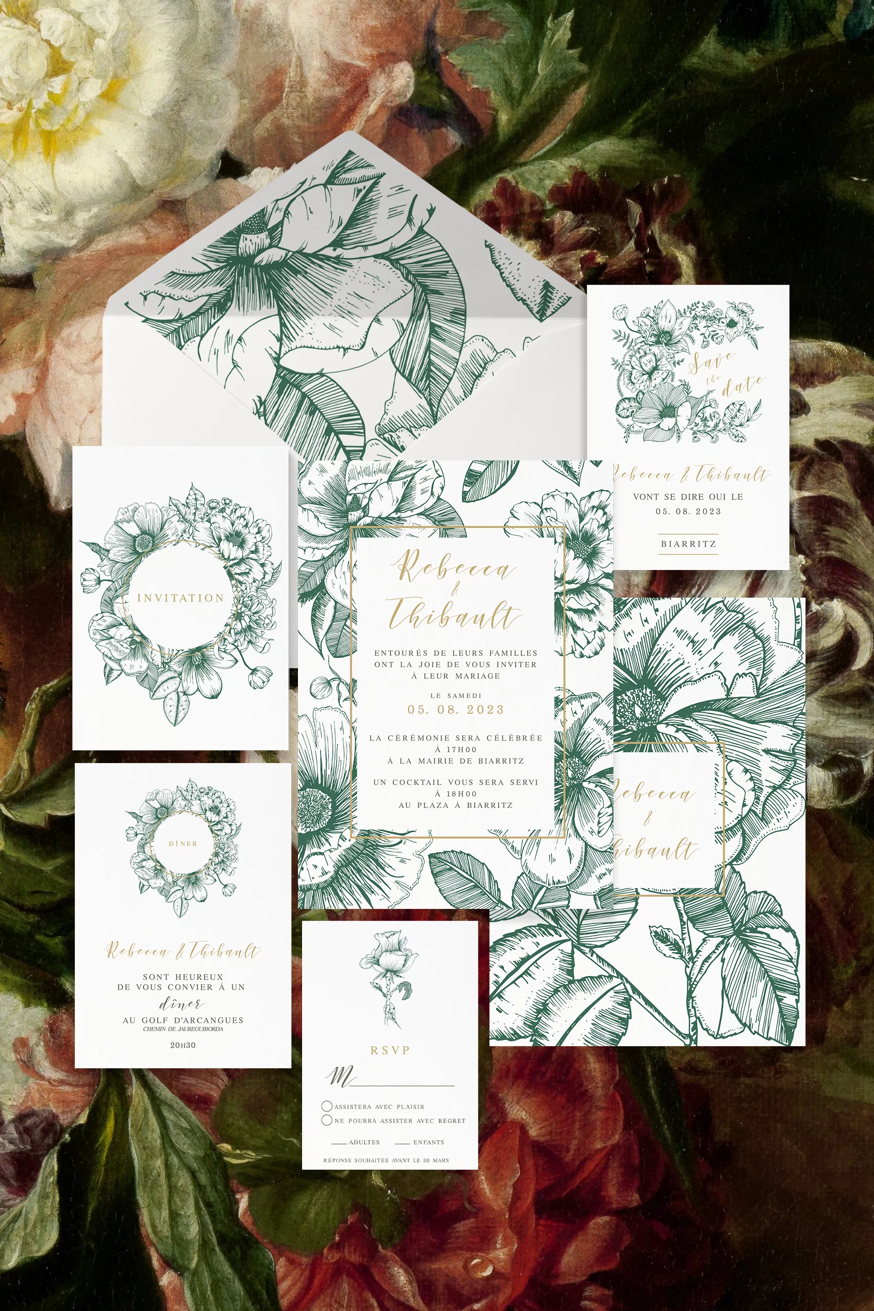 Collection de papeterie de mariage Vintage Bloom - Maison Célestine