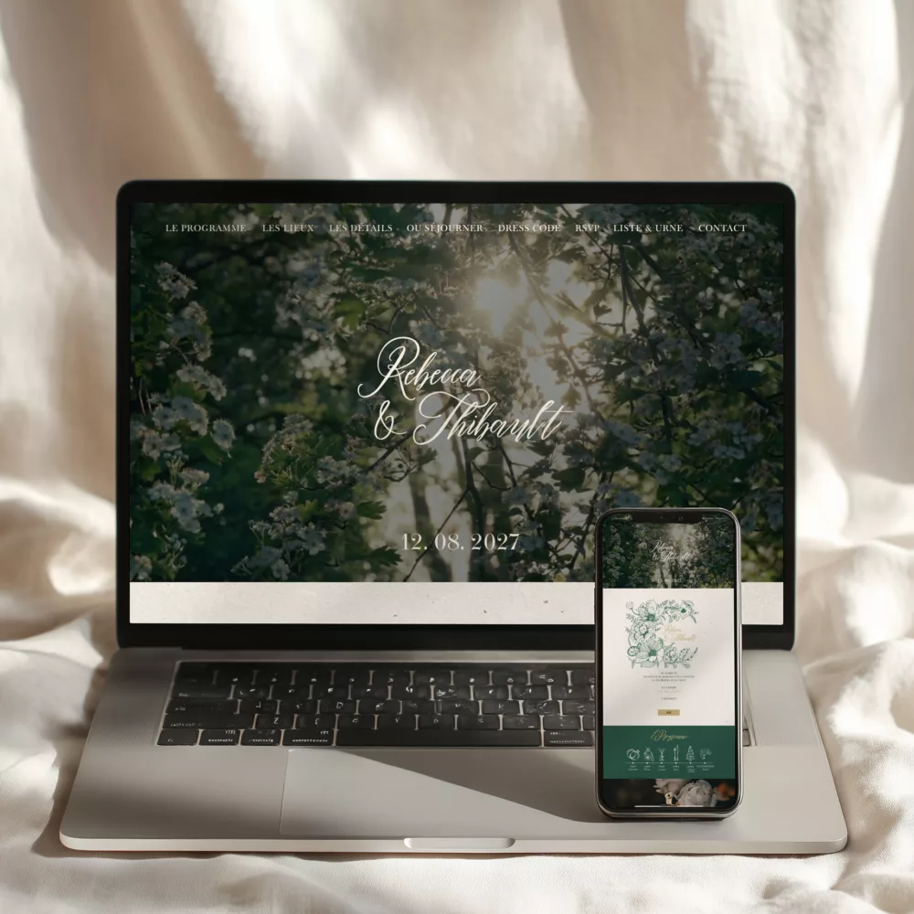 Faire-part digital mariage vintage