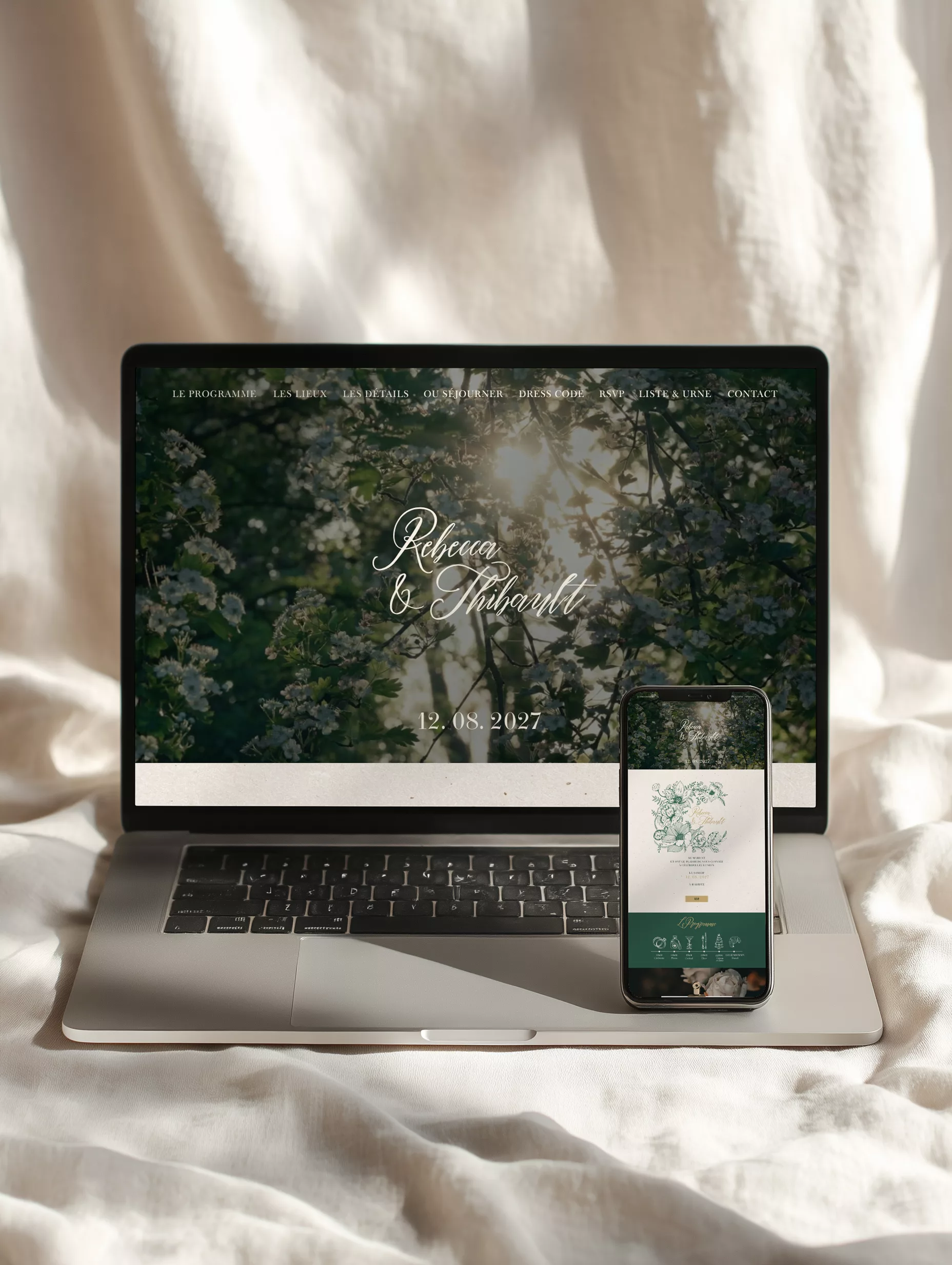 Faire-part digital mariage vintage
