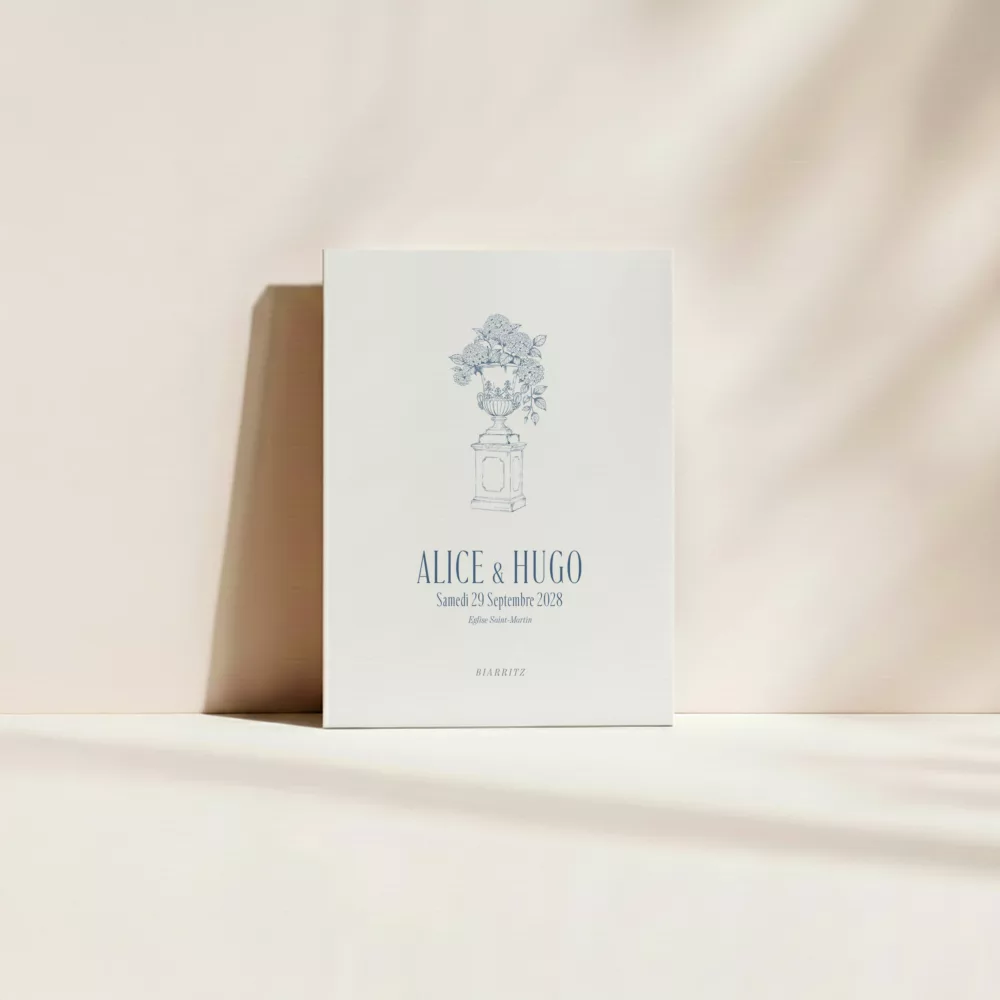 Livret de cérémonie mariage Côte Basque avec illustration florale